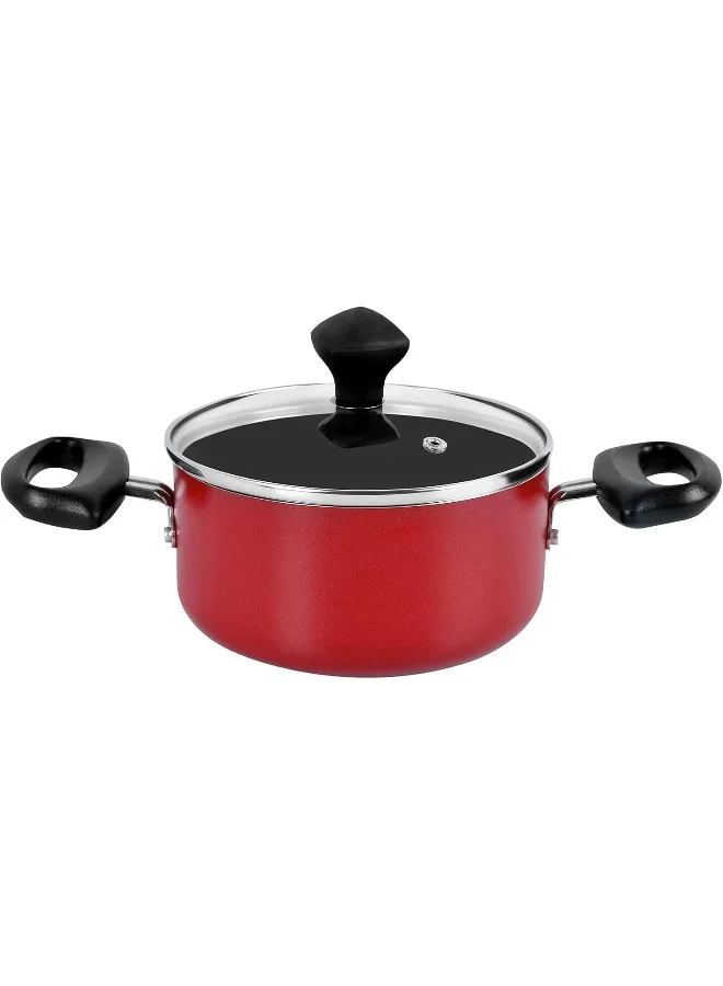 Prestige Prestige Aluminum Cookware Set of 10-Piece, Red Red 24cm