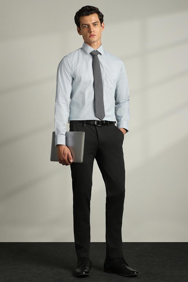 Van Heusen Men's Cotton Slim Fit Shirt (VHSFRSLB000123_Teal 44) - Image 5