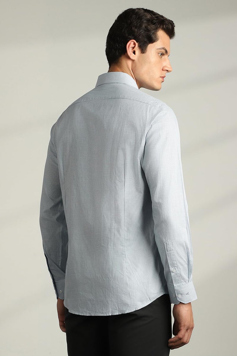 Van Heusen Men's Cotton Slim Fit Shirt (VHSFRSLB000123_Teal 44) - Image 3