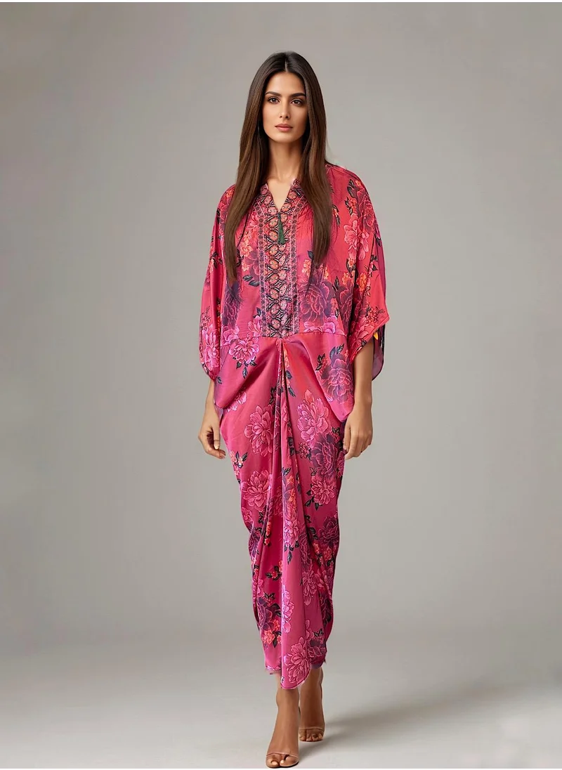 إكستاسي Floral Print Kaftan