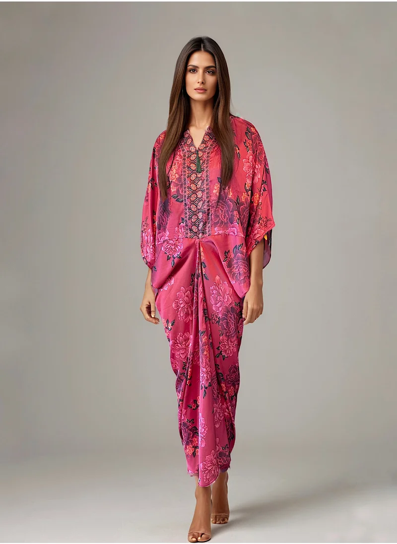 إكستاسي Floral Print Kaftan