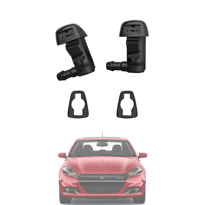 AMFRNE 68081370AB Premium Wiper Washer Nozzles Fit for Dodge Dart 20132016 Chrysler 200 20152017 Windshield Washer Fluid Jet Nozzle Easy to Install 2 Pack Ref 68260029AA 58147 - Image 2