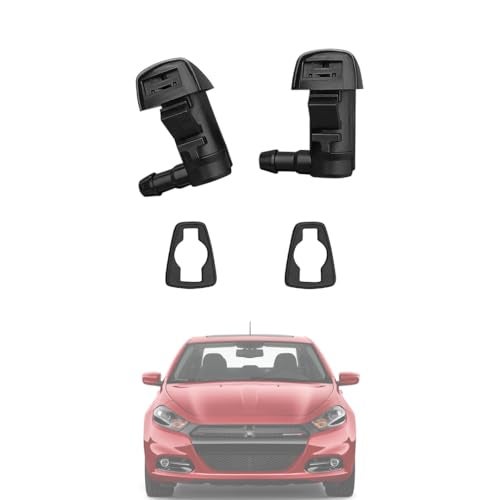 AMFRNE 68081370AB Premium Wiper Washer Nozzles Fit for Dodge Dart 20132016 Chrysler 200 20152017 Windshield Washer Fluid Jet Nozzle Easy to Install 2 Pack Ref 68260029AA 58147 - Image 1