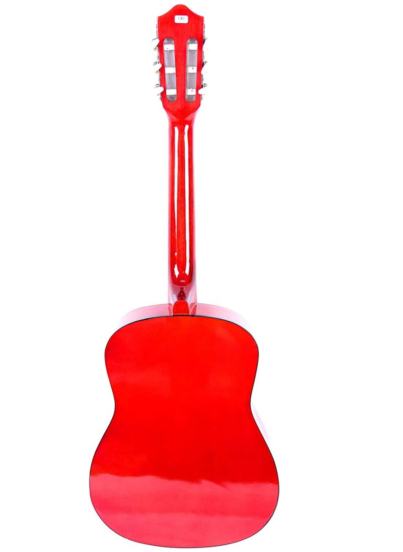 Mike Music 34 Inch Classical Guitar for Beginner Teen, 34-inch Guitar Acoustic Classic Guitar 6-Strings Classical Guitar Set With Accessories Gig Bag, Picks, Right Hand, Red  - Image 3