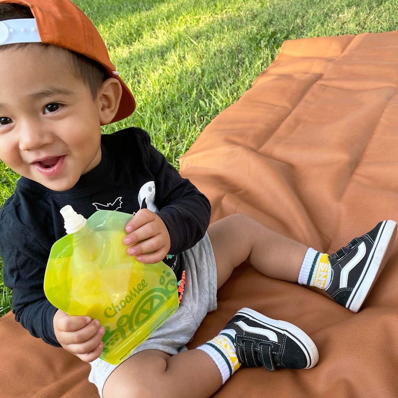 ChooMee Reusable Baby Food Storage Pouches, 8 oz | Ideal for Baby Food, Smoothies and Purees | Secure Double Lock Zipper, Wide Bottom, BPA Free | SnakPack TropiColor 6 CT - Image 2