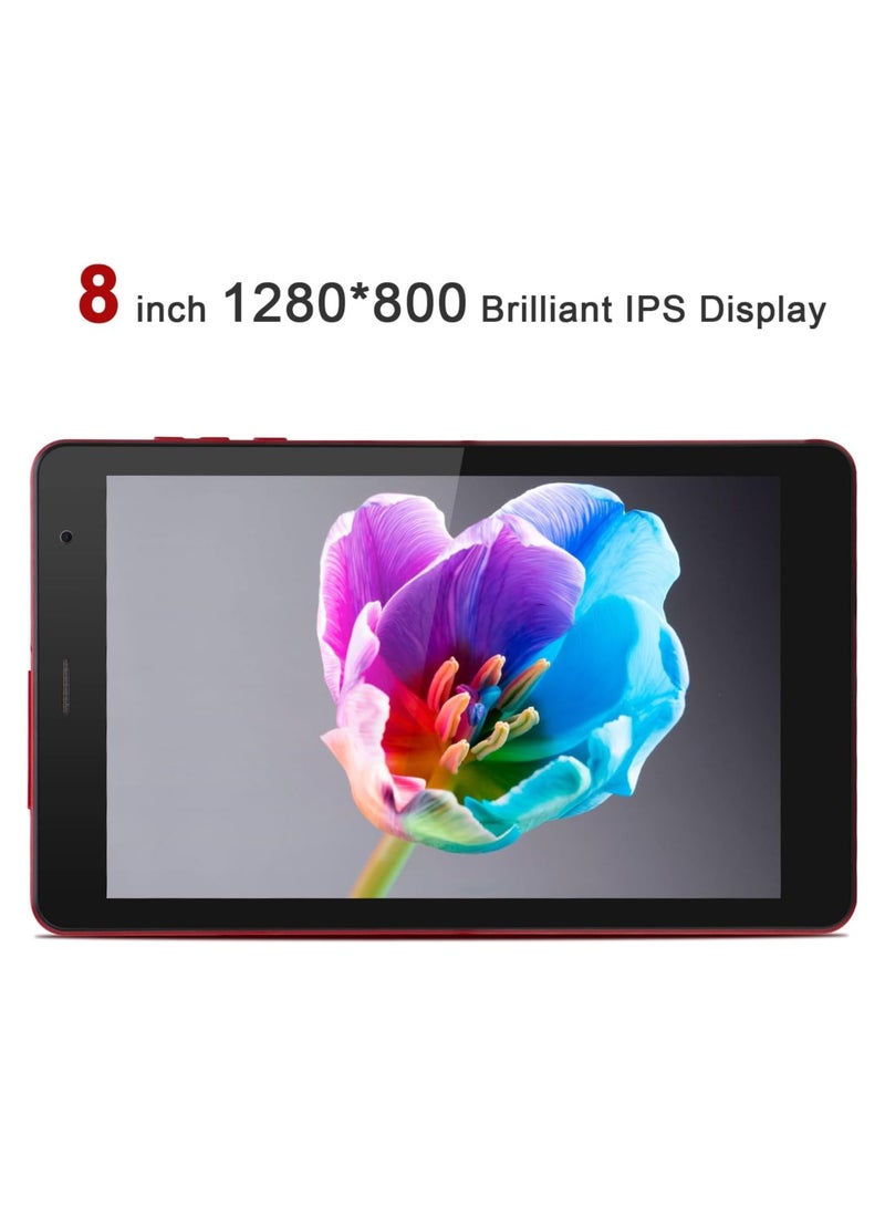 REBENUO CM813 pro Tablet  8-inch screen LTE connectivity supports 5G band Wi-Fi connection equipped with 8GB RAM and 512GB storage space with a durable shock-resistant cover (RED) - Image 4