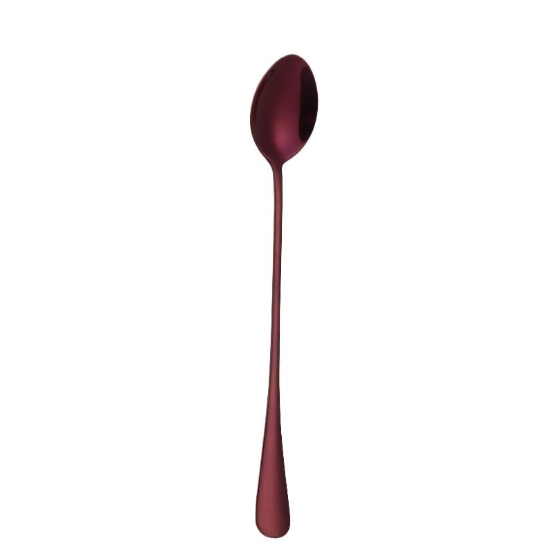 Purple 8Pcs Stainless Steel Cocktail Spoons With Round Tips - Image 2