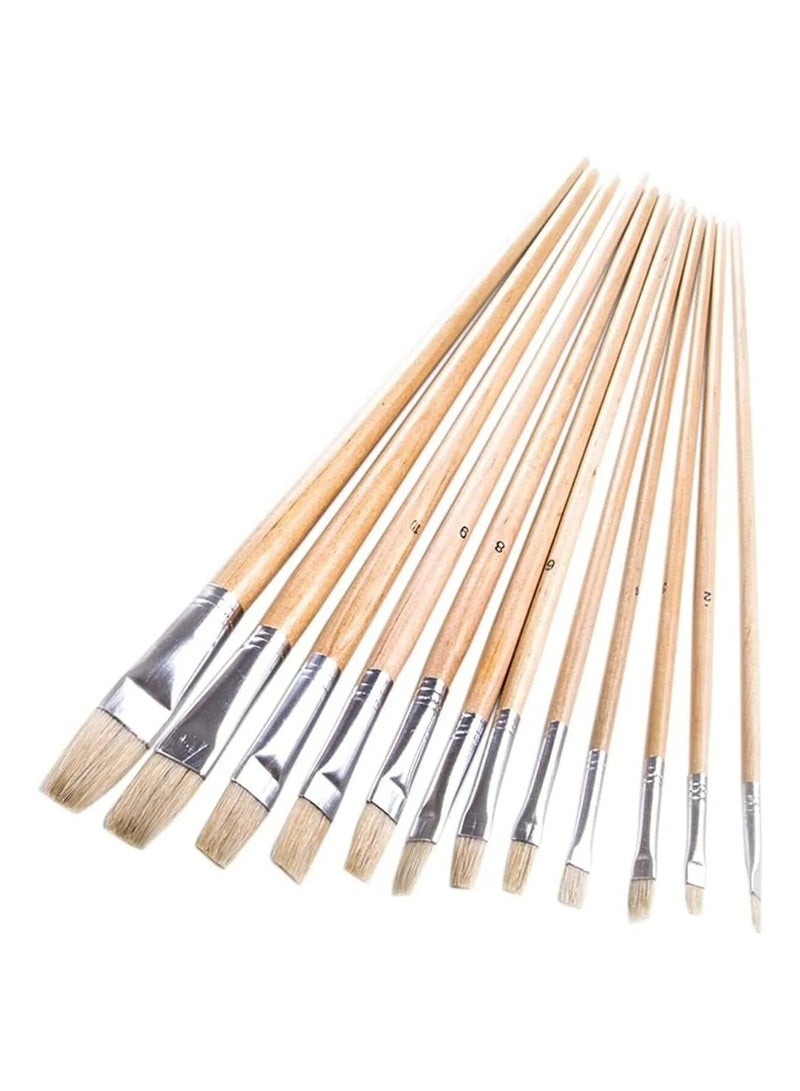 Uken Artist Brush Flat Head 12 Piece Set - U39579