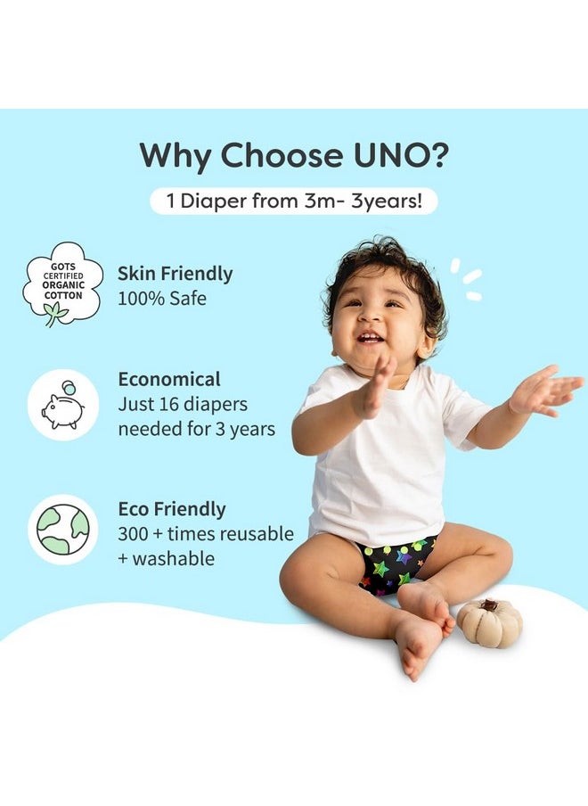 Superbottoms - Cloth Diapers For Babies - Uno Super Value Combo Pack - 6 Freesize Uno- New Version| Reusable Cloth Diapers For Babies 3M To 3Y - Assorted : Color/Print May Vary - Image 1