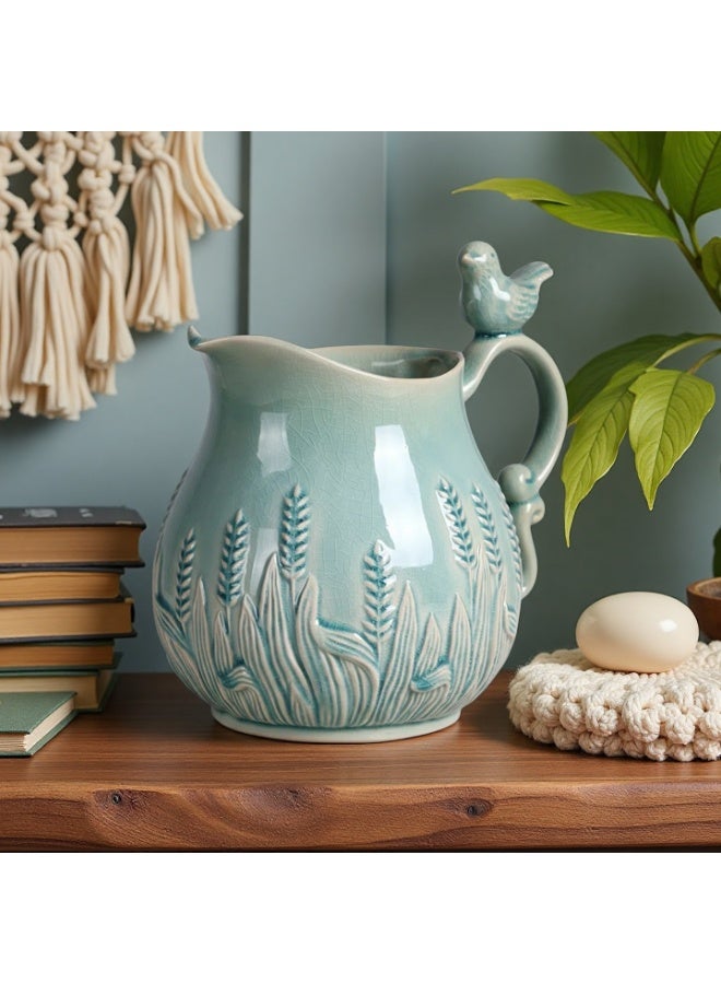 A vase with a bird-shaped handle, 8.66 inches tall, made of ceramic, suitable for home décor. - Image 4