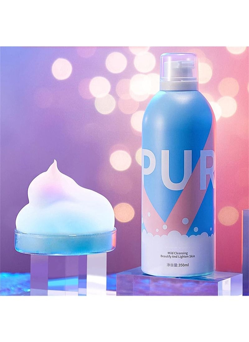 HaLunhi - Mousse Shower Gel, Natural Foam Shower Gel, Nourishing Skin Deep Cleansing, Quick Moisturizing and Firming Skin, Shower Milk (Blue Mousse 350ml) - Image 1