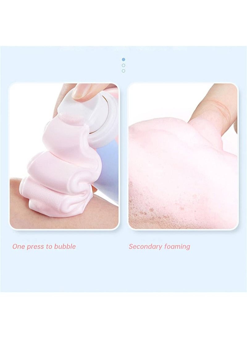 HaLunhi - Mousse Shower Gel, Natural Foam Shower Gel, Nourishing Skin Deep Cleansing, Quick Moisturizing and Firming Skin, Shower Milk (Blue Mousse 350ml) - Image 1