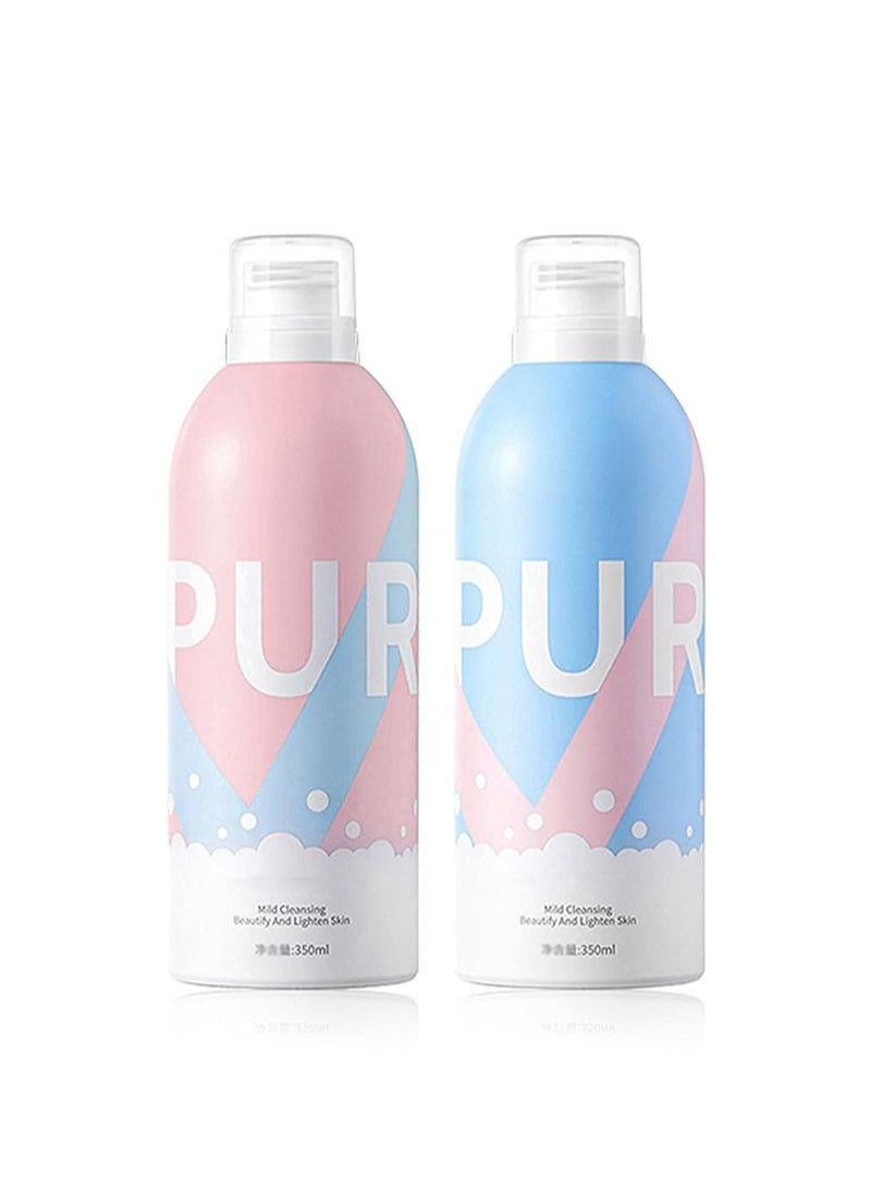 HaLunhi - Mousse Shower Gel, Natural Foam Shower Gel, Nourishing Skin Deep Cleansing, Quick Moisturizing and Firming Skin, Shower Milk (Blue Mousse 350ml) - Image 1