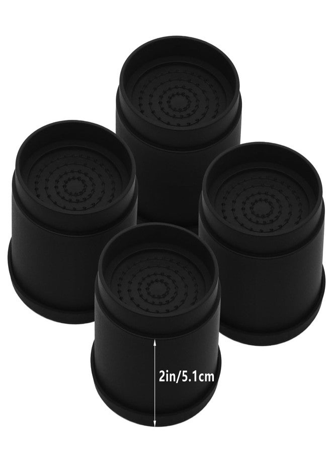 HANIHUA 4 Sets Furniture Risers 2 inch Black Bed Risers, Heavy Duty Round Stackable Bed Lifts Risers 2" or 4" for Table, Sofa, Couch, Desk, Adjustable Bed Frame Risers - Image 1
