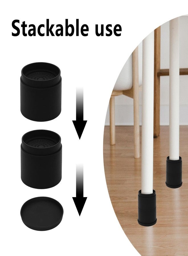 HANIHUA 4 Sets Furniture Risers 2 inch Black Bed Risers, Heavy Duty Round Stackable Bed Lifts Risers 2" or 4" for Table, Sofa, Couch, Desk, Adjustable Bed Frame Risers - Image 3