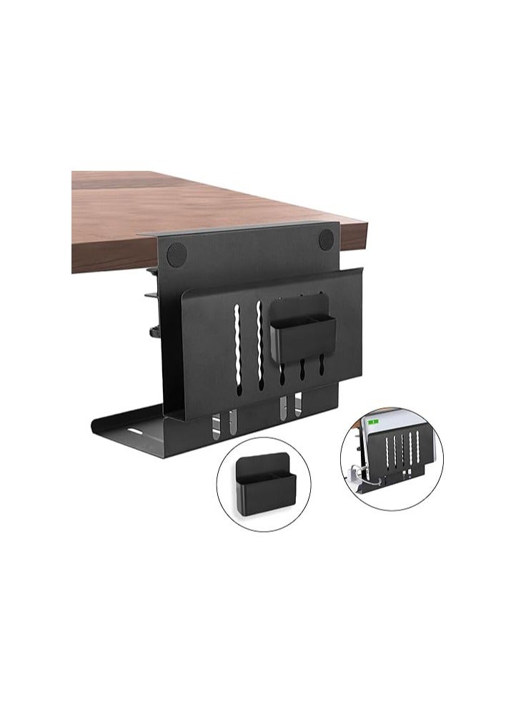 جرين تايجر مساحة تخزين جانبية للمكتب، مساحة تخزين تحت المكتب، منظم مكتب معلق من الفولاذ بدون حفر، حامل كمبيوتر محمول، حامل تخزين مكتبي للمكتب والمنزل - Image 1