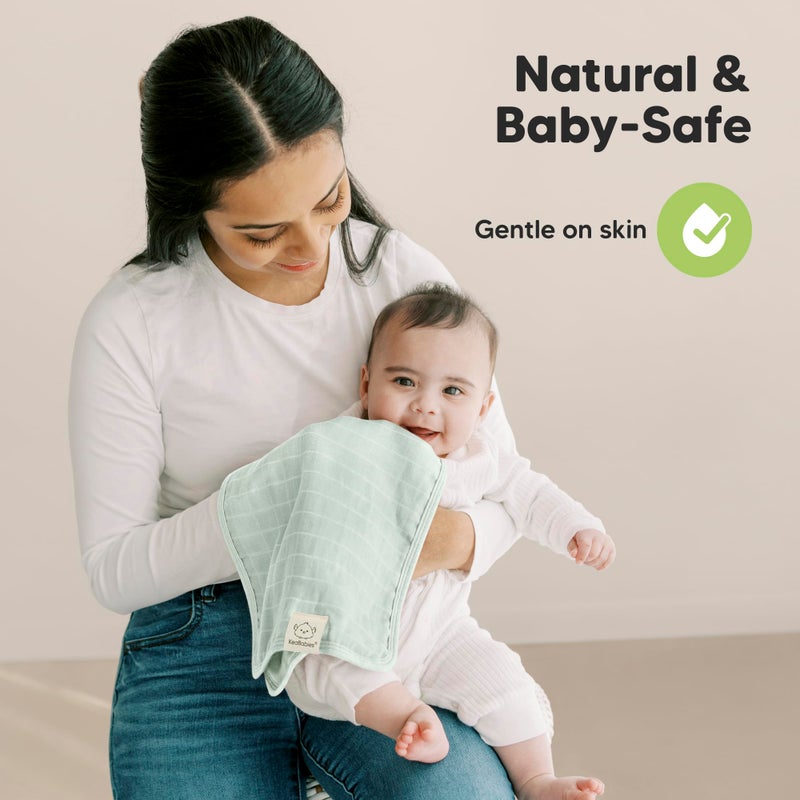 KeaBabies Cotton Muslin Burp Cloths Baby Boy, Girl - 5-Pack Soft & Absorbent Burping Cloth for Babies, Large Baby Towels & Washcloths for Newborn, Spit Up Rags, No Shrink, 20x10" (Eclipse) - Image 5