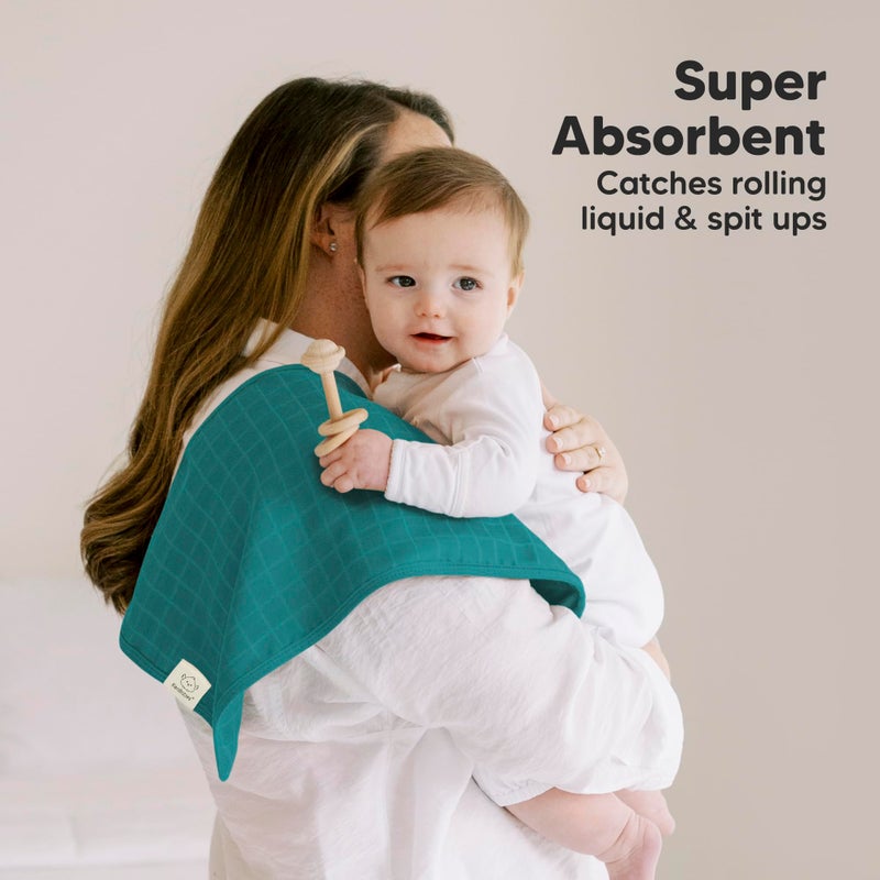 KeaBabies Cotton Muslin Burp Cloths Baby Boy, Girl - 5-Pack Soft & Absorbent Burping Cloth for Babies, Large Baby Towels & Washcloths for Newborn, Spit Up Rags, No Shrink, 20x10" (Eclipse) - Image 3