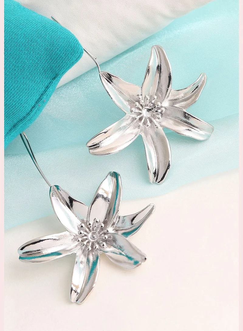 SOHI Silver Plated Party Designer Stone Drop Earring For Women