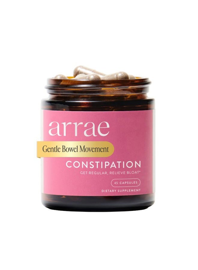 Arrae Constipation Relief Capsules – Gentle, Natural Bowel Support – Clinically Proven for Regularity & Comfort – Non-Stimulant, Overnight Relief – 45 Capsules - Image 1