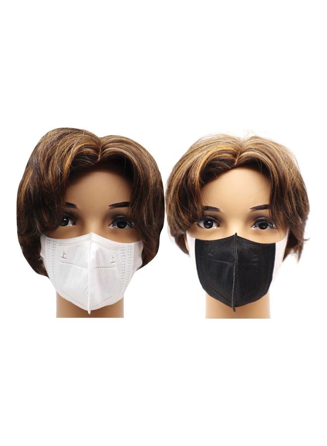 نيبمينينت عبوة كومبو من 20 كمامة وجه ثلاثية الأبعاد للأطفال باللونين الأبيض والأسود - Image 1