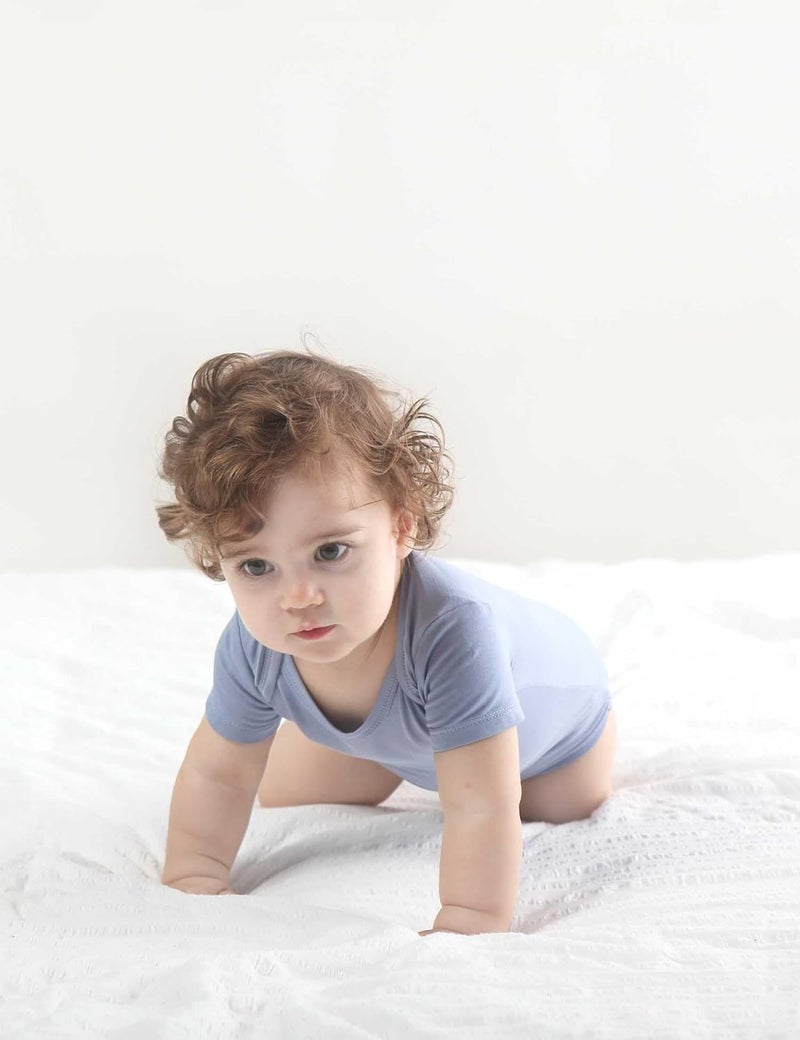 BestSoul Baby Solid Bodysuit - Super Soft Rayon made from Bamboo - Short Sleeve Long Sleeve Newborn Infant Boy Girl - 5-Pack - Image 3