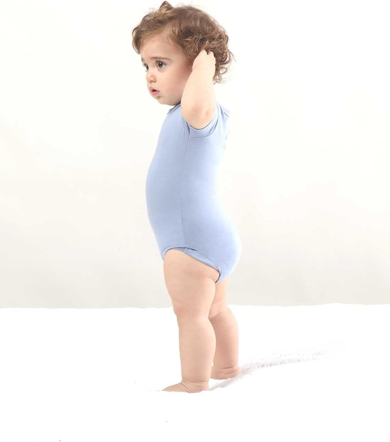 BestSoul Baby Solid Bodysuit - Super Soft Rayon made from Bamboo - Short Sleeve Long Sleeve Newborn Infant Boy Girl - 5-Pack - Image 4