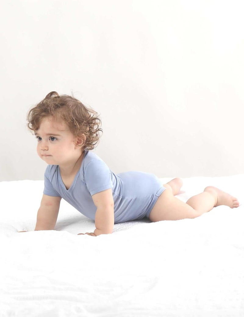 BestSoul Baby Solid Bodysuit - Super Soft Rayon made from Bamboo - Short Sleeve Long Sleeve Newborn Infant Boy Girl - 5-Pack - Image 5