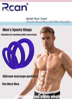 Rcan 3 Pieces Men's Exercise Rings Elastic Silicone Material Workout Resistance Rings Extend Stamina Waterproof Sweatproof Soft Wear Resistant Tear Resistant Suitable for Men Sports Home  - Image 1