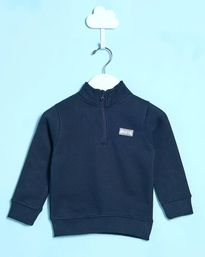 Redtag Infant Boys Navy Adventure Half Zip Sweatshirt