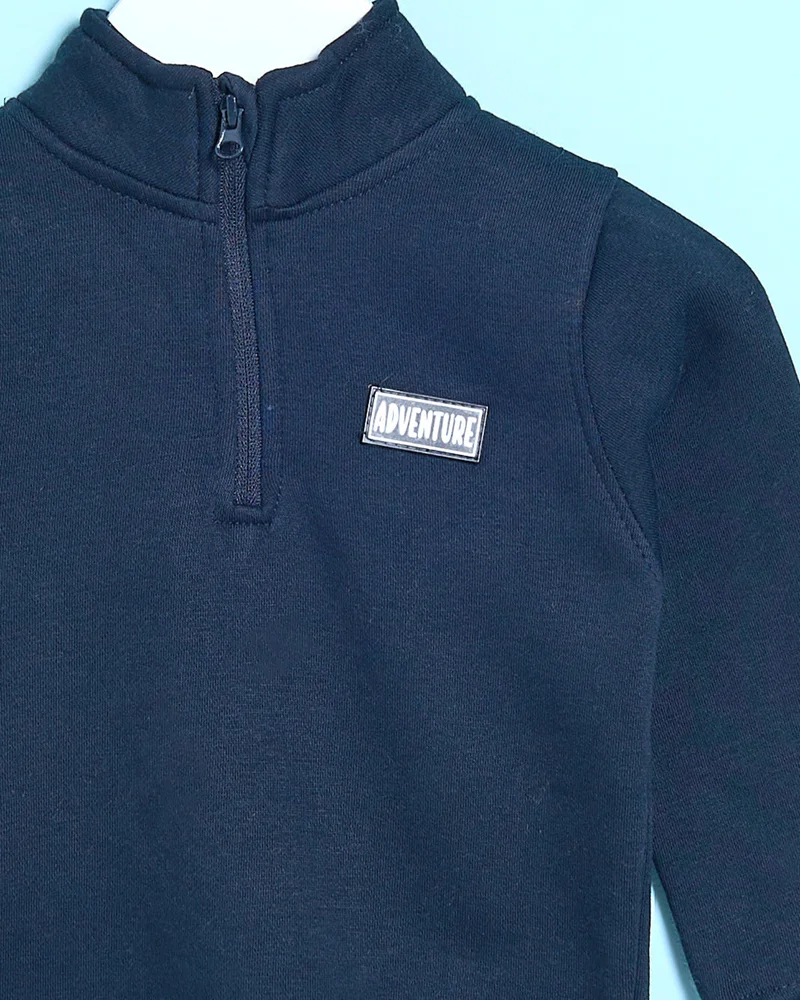 Redtag Infant Boys Navy Adventure Half Zip Sweatshirt
