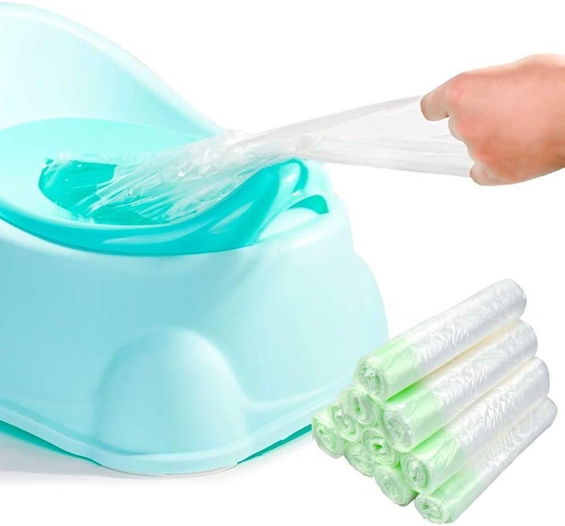 ALING 100pcs Portable Potty Chair Liners with Drawstring Bags - Disposable for Baby Toilet Training Seat - Image 2