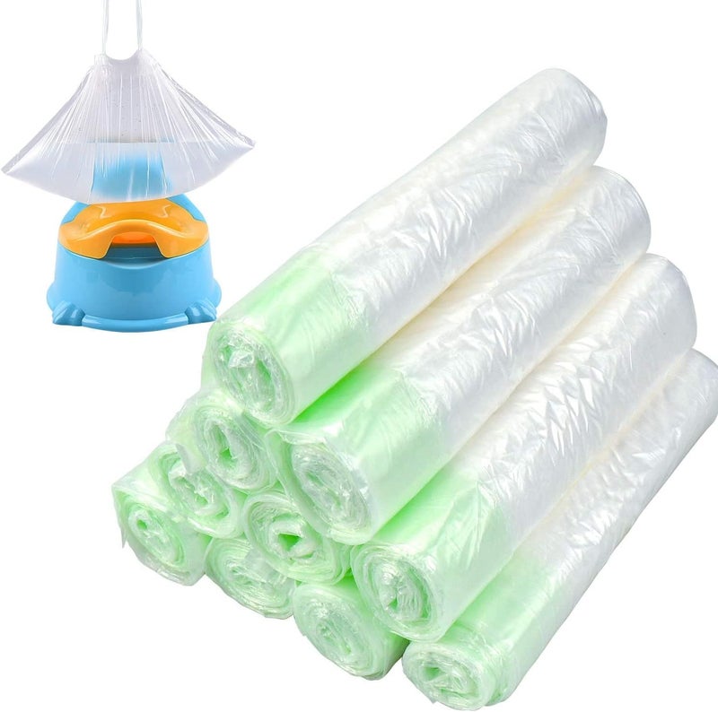 ALING 100pcs Portable Potty Chair Liners with Drawstring Bags - Disposable for Baby Toilet Training Seat - Image 1