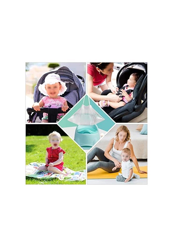 ALING 100pcs Portable Potty Chair Liners with Drawstring Bags - Disposable for Baby Toilet Training Seat - Image 4