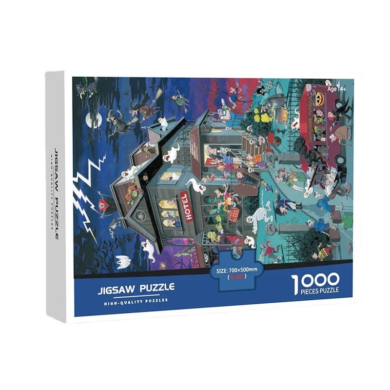 Bluejw 500 قطعة من الألغاز المتقطعة 1000 للبالغين، لغز مخصص للبالغين - Image 1