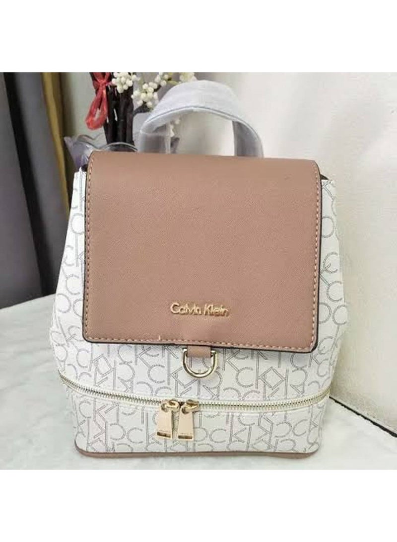 Calvin Klein Jeans Calvin Klein White Brown Women's Backpack - Image 3