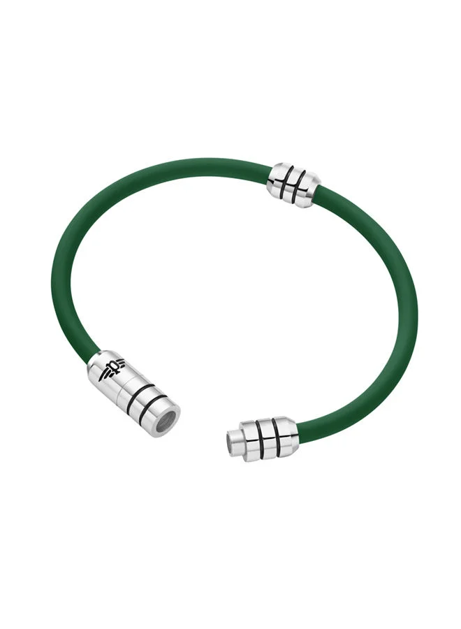 POLICE Kingpins Bracelet for Men Stainless Steel with Green SiliconPEAGB0005405
