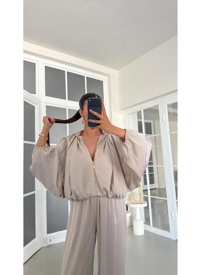 Gaus  Stone Cardigan, Palazzo Pants, Dual Satin Set GAUS-01890. for Women | Best Price UAE