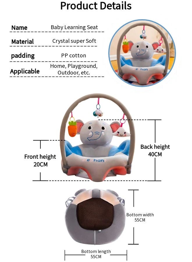 Vixplorn Baby Chair Baby learning sitting seat, baby sofa toys, baby learning chair, cartoon cute plush newborn sofa, crystal velvet fabric, PP cotton filling, toddler children gift, suitable for baby children - Image 3