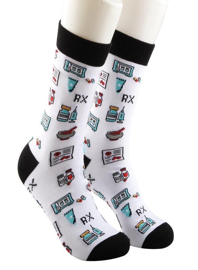 TOBGBE 2 Pairs Pharmacist Socks Pharmacist Thank You Gift Pharmacy Graduation Gift Medical Theme Gift (Pharmacist Socks) - Image 1