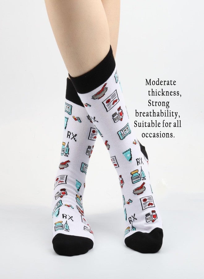 TOBGBE 2 Pairs Pharmacist Socks Pharmacist Thank You Gift Pharmacy Graduation Gift Medical Theme Gift (Pharmacist Socks) - Image 4