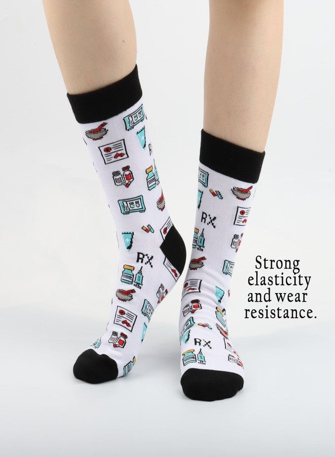 TOBGBE 2 Pairs Pharmacist Socks Pharmacist Thank You Gift Pharmacy Graduation Gift Medical Theme Gift (Pharmacist Socks) - Image 5