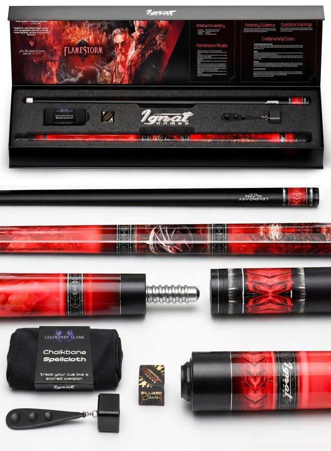 IgnatGames 2-Pieces Pool Cue Stick - 58" Premium Canadian Maple Billiard Pool Sticks for Adults with New AirStrike® Shaft and Premium Case + Billiard Accessories 2in1 Pocket Chalker & Tip Shaper - Image 1
