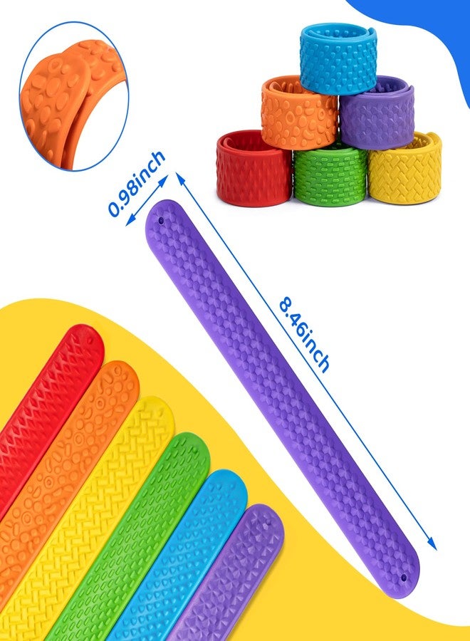 Nothomme Textured Fidget Toys Slap Bracelets for Kids, Teens, Adults, 6 Pack Textured Sensory Bracelets for Anxiety and Stress Relief for Work, Office, Travel or Study - Image 4