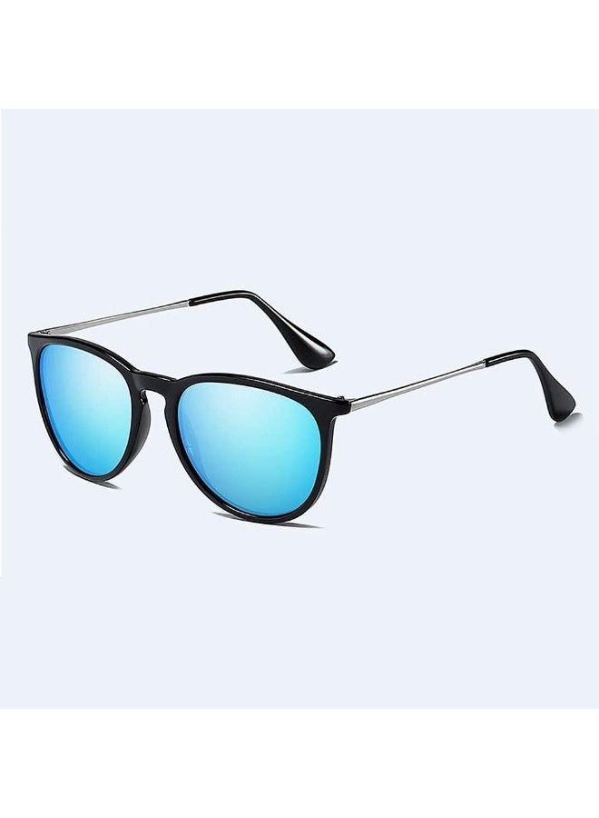 NALANDA NALANDA Polarized Aviator Sunglasses With UV400 Mirrored Lens Metal PC Frame, Men's Women's Glasses For Outdoor Travel Driving Daily Use Etc.(Black & Blue-4171) - Image 5