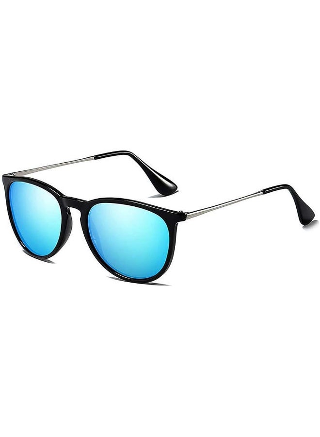NALANDA NALANDA Polarized Aviator Sunglasses With UV400 Mirrored Lens Metal PC Frame, Men's Women's Glasses For Outdoor Travel Driving Daily Use Etc.(Black & Blue-4171) - Image 1