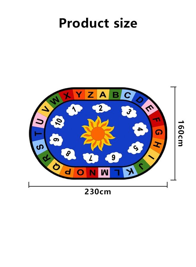 JSAITOYS Playtime Collection ABC Alphabet Rug Educational Learning And Game Area Oval Rug Carpet for Kids - Image 3