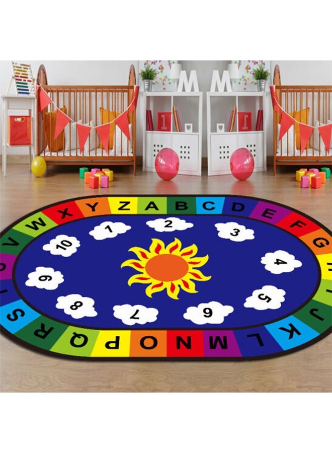 JSAITOYS Playtime Collection ABC Alphabet Rug Educational Learning And Game Area Oval Rug Carpet for Kids - Image 2