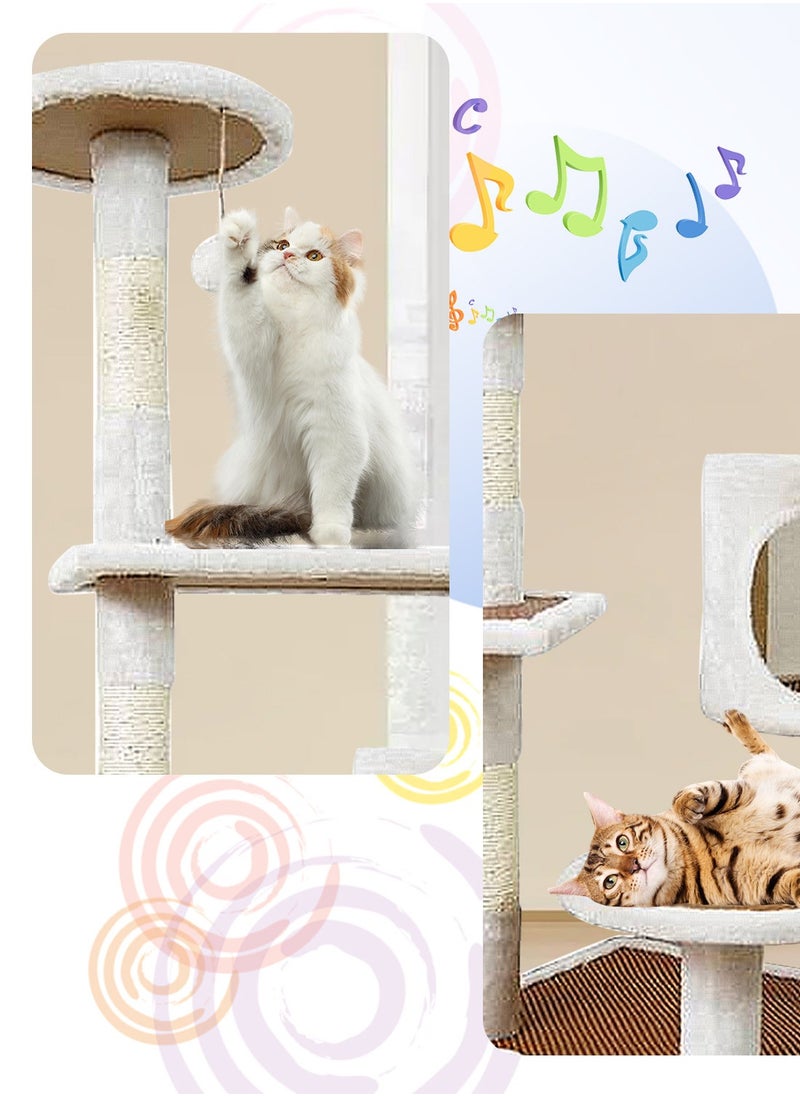 Kidle - Multifunctional Cat Tree Cat Nest Cat Jumping Platform Cat Scratching Post Cat Climbing Frame Cat Toys - Image 1