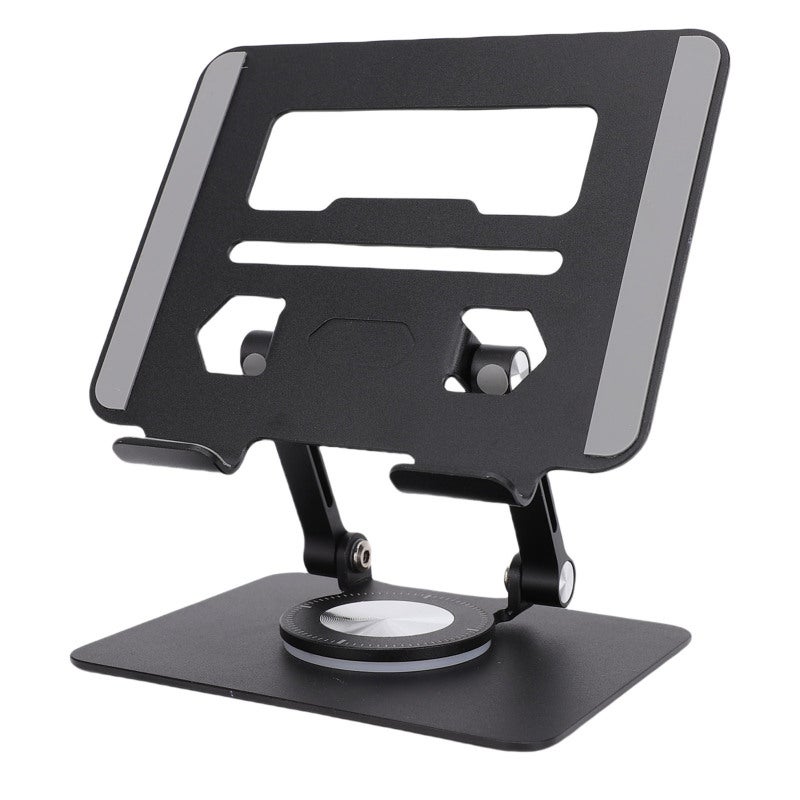 Tablet Stand: 360° Rotating Adjustable Foldable Aluminum Alloy Stand - Universal Compatibility For 5.8 To 12.9 Inch Devices, Cooling Vent Design For Home Office, Travel, Online Learning And Gaming - Image 2